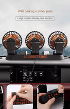 5/12v Automotive Fan Car Fan 24v 360° Adjustable 3/2/1 Head Air Low Noise Multifunctional Temporary Parking Card Auto Vehicles