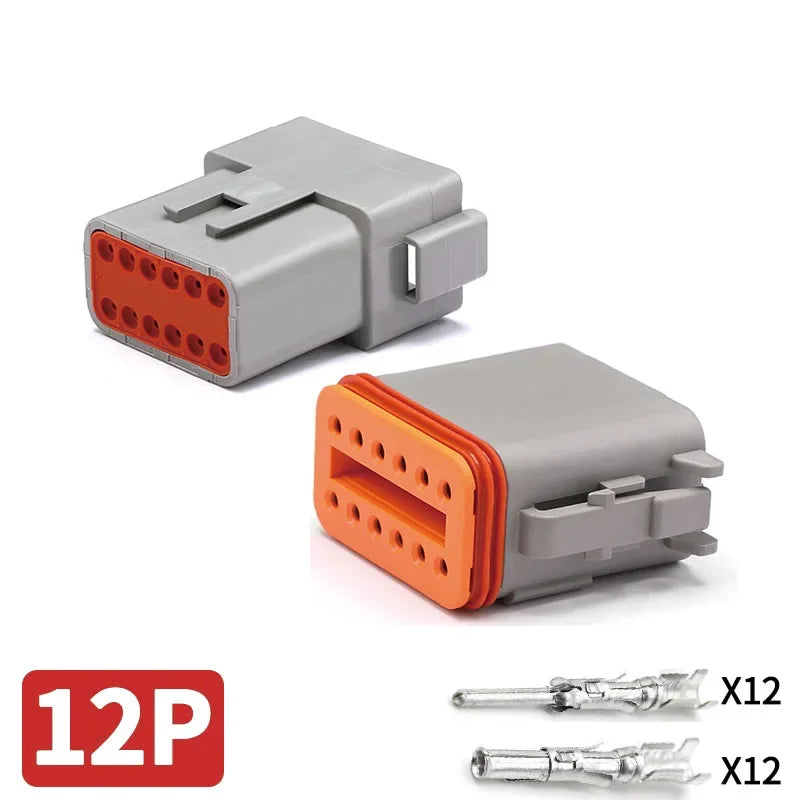 Deutsch DT/DTM/DTP/DTF Series Waterproof Connector 2-12Pin | Flange Mount for Automotive & Industrial Wiring Harness