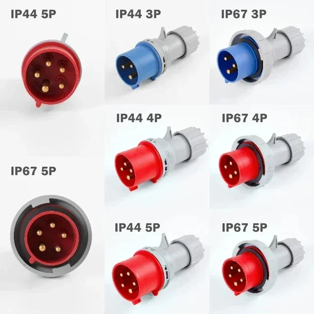 1/5/20/50 PCS 16/32A Industrial Plug and Socket 3P/4P/5Pin Electrical Connector IP67 Wall Mounted Socket Male&Female Plug