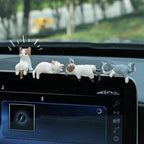 1/4Pcs Car Decoration Sleeping Cat Doll Kitty Creative Auto Ornaments Toys Cat Micro Landscape Model Cute Car Accessories Gifts