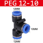 10PCS PE/PEG Plastic Quick Connector - 4-12mm Push In Fitting for Air Hose & Tube, Industrial & Home Pneumatic Systems