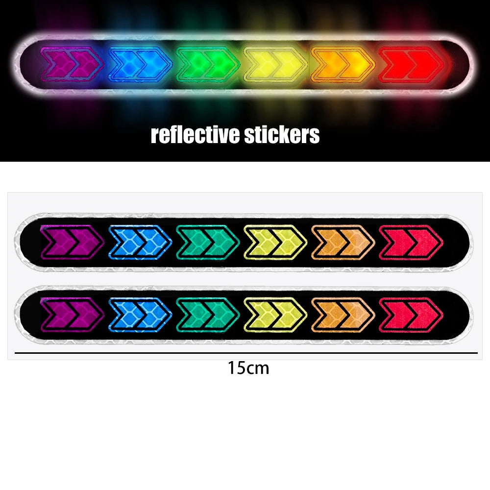 2PCS Car Reflective Sticker Mirror Safety Warning Tape Sticker Mark Styling Reflective Mirror Stickers for Auto Decor DIY Tape