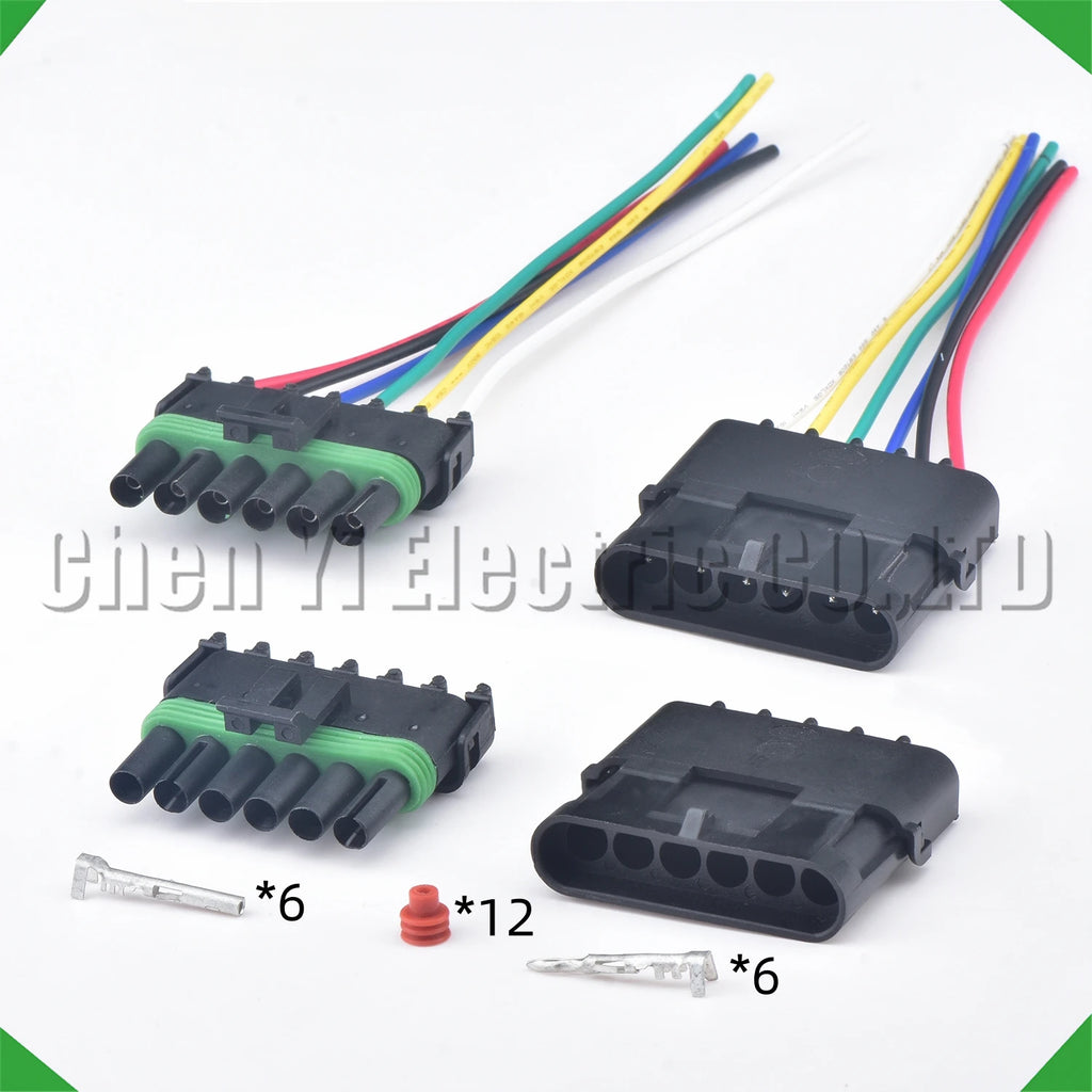 6-pin auto connector series automotive electrical cable housing waterproof plastic