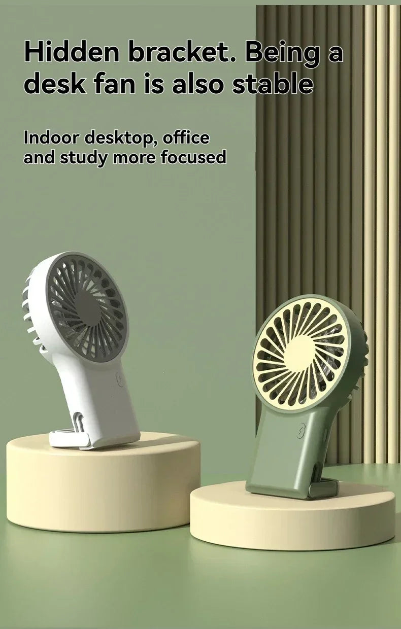 Creative Mini Handheld Small Fan USB Charging Portable 3 Speed High Wind Desktop Office Travel Pocket Fan Hangable Buckle Amagi