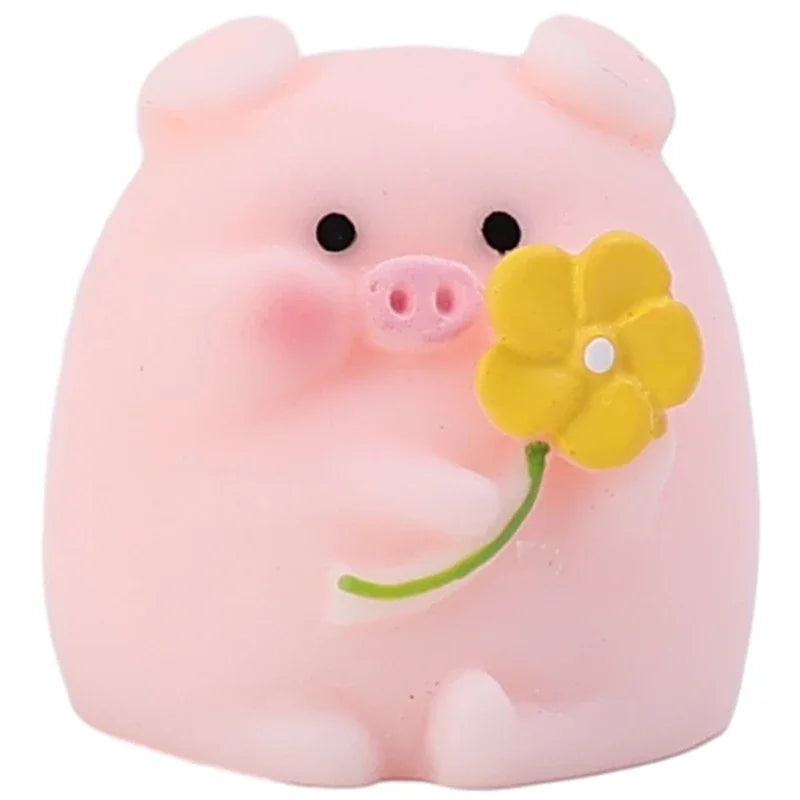 Cute Piggy Auto Interior Ornaments Resin Pink Pig Cartoon Toy Decoration Dashboard Desktop Office Garden Car Decor Accessories
