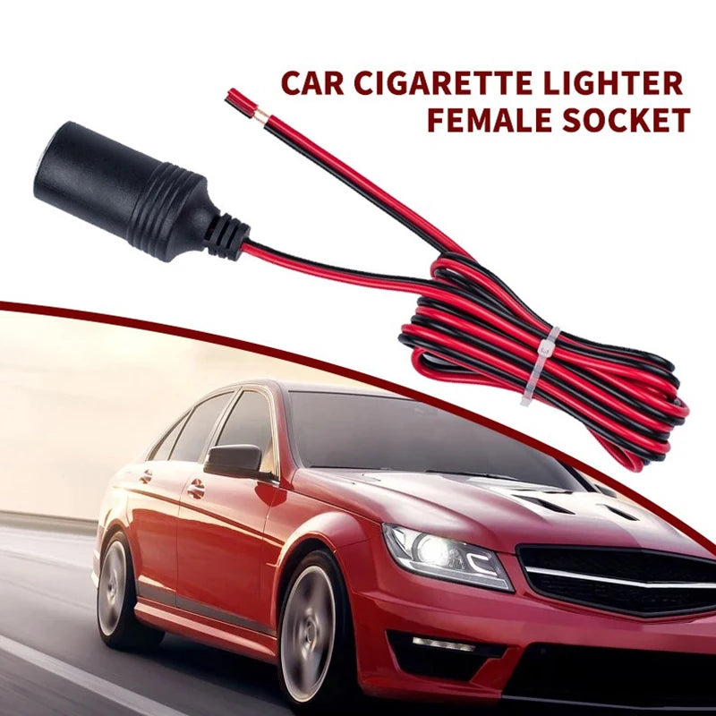 New 12V 24V Cigarette Lighter with 30cm Cable Wire Cord Power Supply Socket 15A Male Plug Adapter Auto Connector Outlet Charger