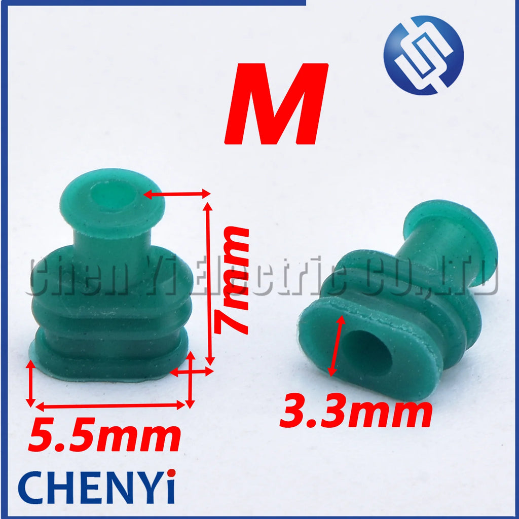 100 Pcs 0.6/1/1.5/1.8/3.5/6.3/9.5mm car wire connector waterproof ring circle rubber seal hollow plug silicone sheath cap