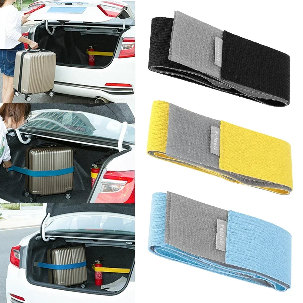 Creative Car Trunk Storage Device Hook Loop Strong Adhesion Fixed Straps Solid Color Baggage Debris Anti-drop Magic Sticker Amag