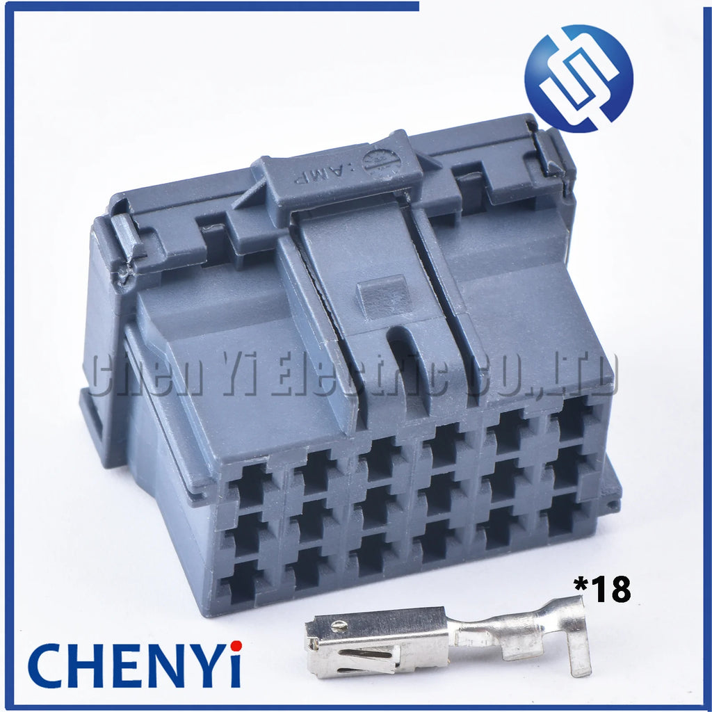 Grey 18 Pin male female Connector Automotive  Plug Unsealed Electric Harness Socket 8-968974-1 1-967629-1 With Terminals
