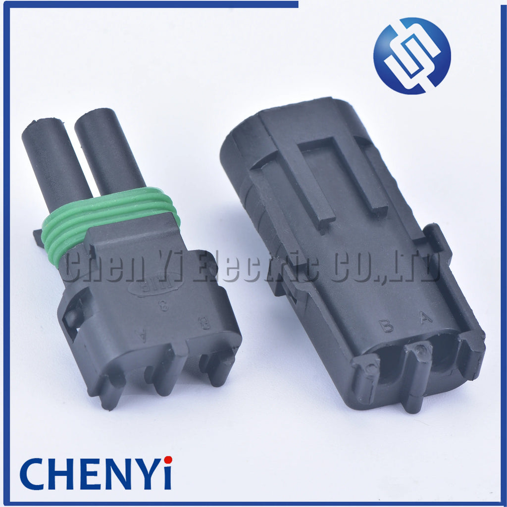 2 pin 2.5 mm Series Female or Male Injector Socket Waterproof Automobile Cable Connector Plug 12015792 12010973