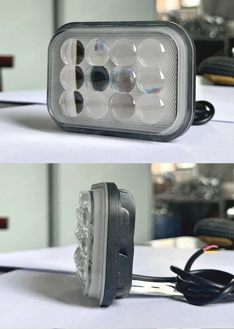 Motorcycle LED Spotlight White Red Blue Flashing Strobe Light High Low Beam DRL External Headlight With Bracket Amagi