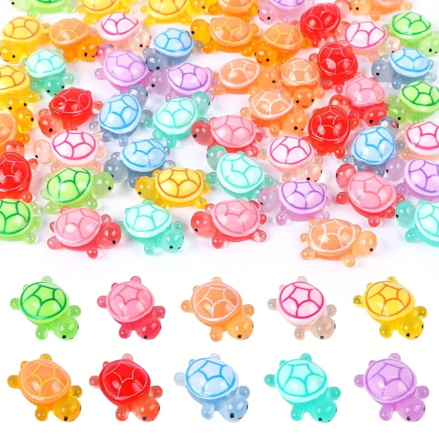 Mini Luminous Turtle Ornaments Glowing In The Dark Miniatures/Giant Turtle Micro Landscape Kids Toys Home Decor Gift Amagi