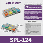 SPL-42/62/63/82/93 3/2-in 8/6/4-out Fast Wiring Terminal Multi-functional Parallel and Branch Docking Terminal Wire Connector