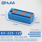 1 in Multiple Out Electrical Splitter Wire Connector Plug-in Terminal Block for Home Light Wiring Guide Rail Junction Box