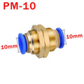 5PCS PM Push to Connect Fittings 4/6/8/10/12mm Bulkhead Union Quick Release Air Connector for 1/8-1/2" Thread Pneumatic Fittings