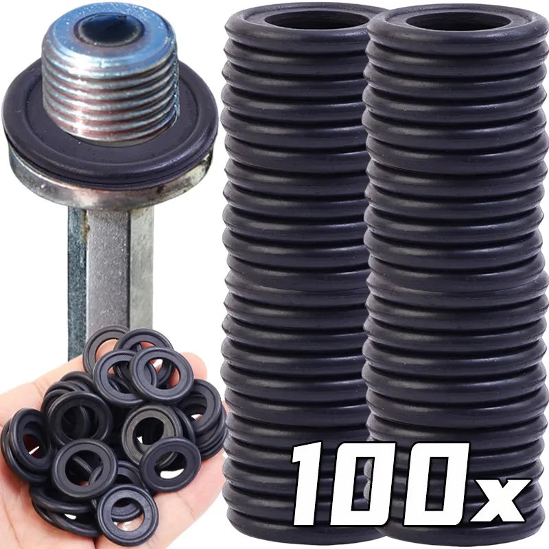 Car Sealing Oil Drain Screw Rubber Plug Gasket M12/M14 Universal Engine Oil Drain Plug Gaskets Auto Accessories 10/20/50/100pcs
