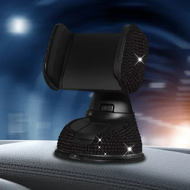 Diamond Cell Phone Holder for Car Phone Mount Pink Flexible Table Stand Mount Bling Accessories Interior Woman Worldmum Amagi