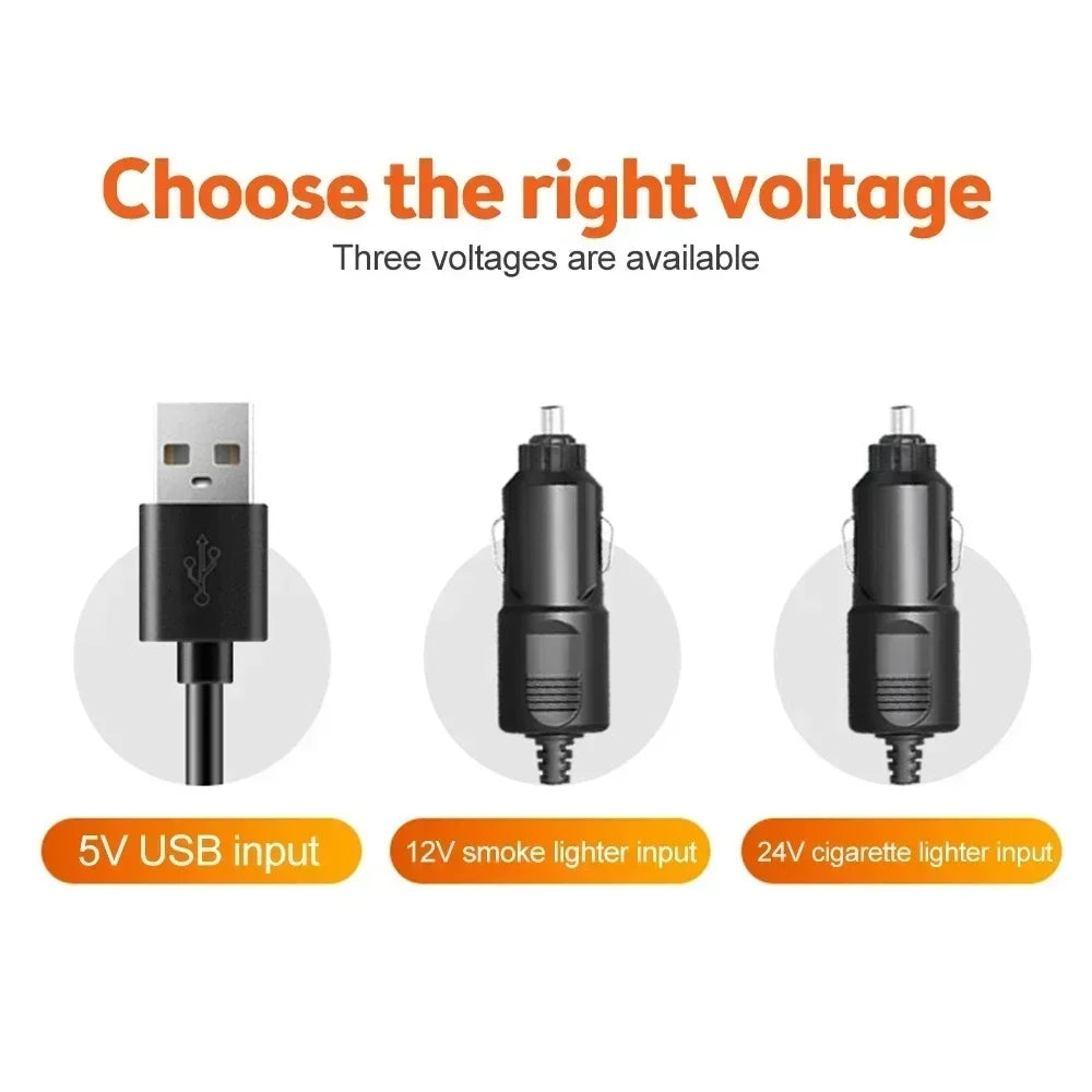 Car Fan 360° Adjustable 3 Head Air Fan Automotive Electric Fan USB/12V/24V Fan 2 Speeds Silent Fan For Home Desk Office Amagi