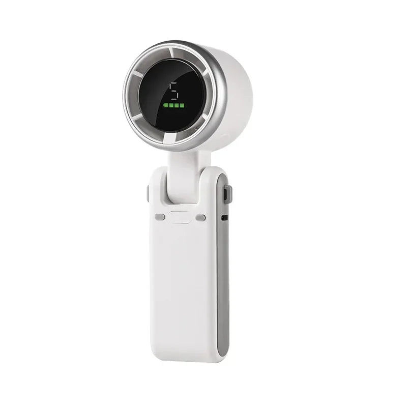 Car Portable Mini Fan 3600mA Rechargeable Battery USB Foldable Handheld Fan Turbo Bladeless Small Pocket Fan for Outdoor Amagi