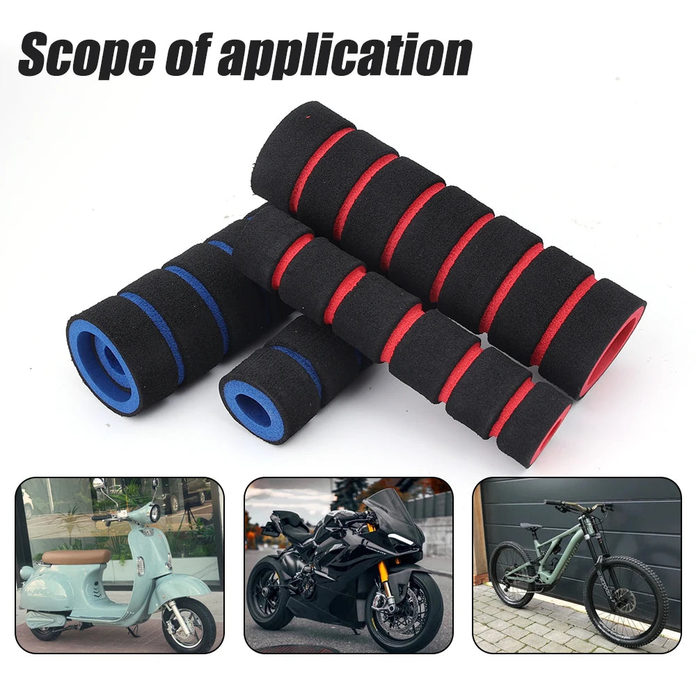 4pcs Universal Grip Comfort Sponge Foam Handle Bar Motorcycle Dirt Bike E-bike Grip Cover Non-slip Soft Handlebar Bicycle Part