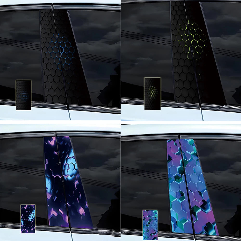 1PC For Honeycomb Car B-pillar Waterproof Decal DIY Door Pillar Sticker Car Door Post Sticker DIY Decor Center Pillar Sticker