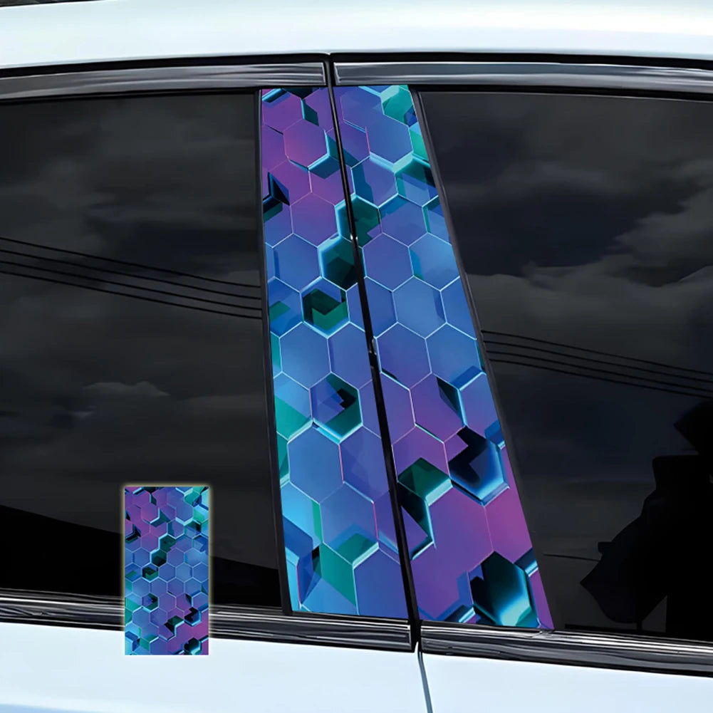 1PC For Honeycomb Car B-pillar Waterproof Decal DIY Door Pillar Sticker Car Door Post Sticker DIY Decor Center Pillar Sticker