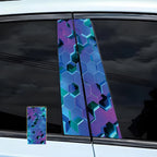 1PC For Honeycomb Car B-pillar Waterproof Decal DIY Door Pillar Sticker Car Door Post Sticker DIY Decor Center Pillar Sticker