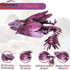 Feathered Wyvern Dragon, 3D Printed Dragon, Articulated Dragon, Fidget Dragon, 3D Printed Toys, Desktop Pet