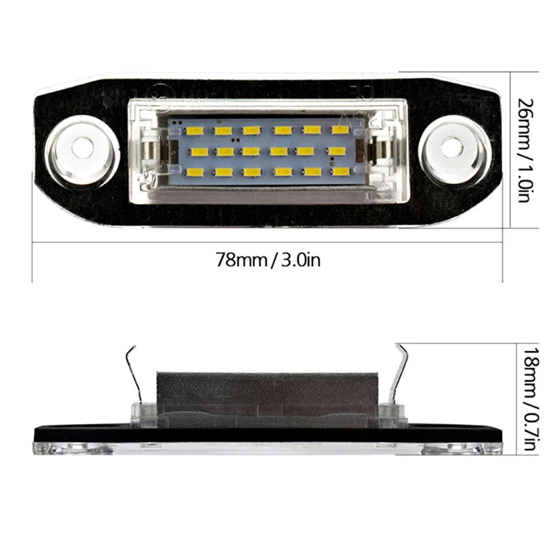 1Pcs LED car license plate light 12V white light for Volvo S40 S60 S80 XC70 XC60 Rear Lights Number Plate Lamp Replacement