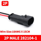 5/20/100Sets AMP Type 1.5 Series Automotive Waterproof Connector Plug Socket HID Male&Female 15CM Wire Harness 1P/2P/3P/4P/5P/6P