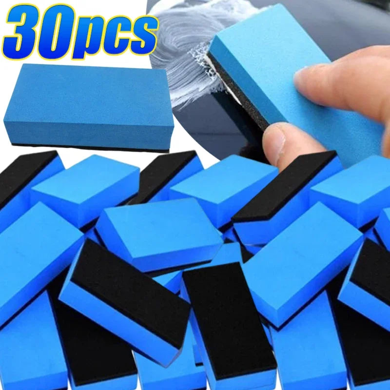 Car Ceramic Coating Sponge Applicator 30/1PCS Glass Nano Wax Coat Sponges Blue Square Sponge and Cloth Cleaning Accessories New