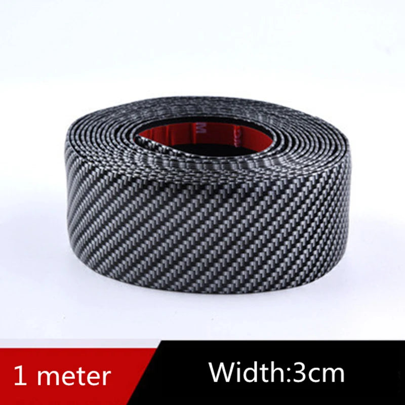 Car Stickers Anti Scratch Door Sill Protector Rubber Strip Carbon Fiber Threshold Protection Bumper Film Styling  Accessories