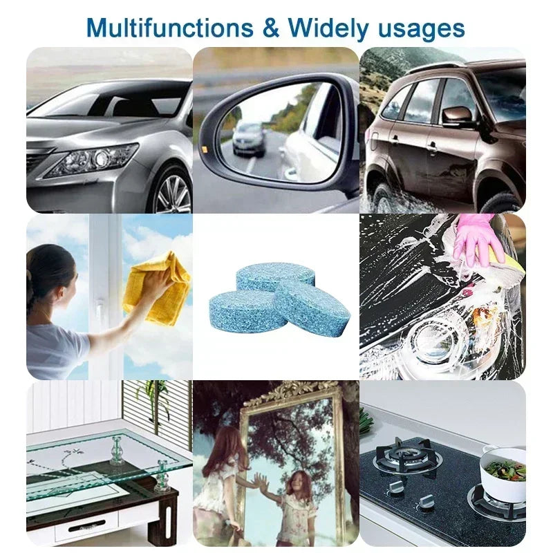 Concentrate Effervescent Car Washer Tablets, Concentrated Windshield Glass Cleaner for Deep Cleaning & Streak-Free Shine Amagi