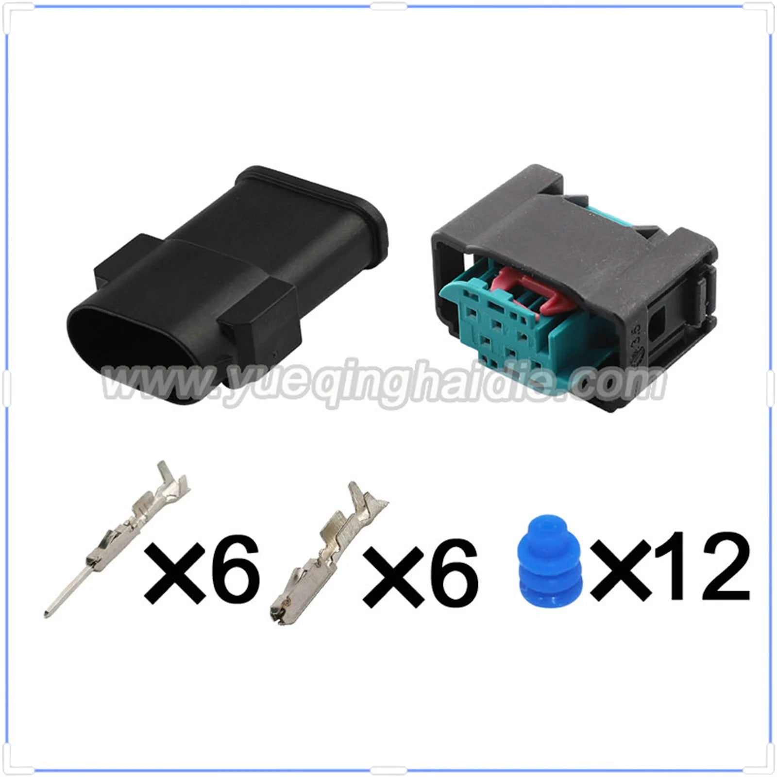 Tyco AMP 6Pin Connector Waterproof 0.6mm Male Female Connector Auto Wiring Harness Cable Plug for BENZ BMW 9-967616-1 1-967616-1