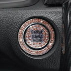 Car One-click Start Button Interior Engine Ignition Start Stop Button Protective Cover Crystal Decoration Car Accessories amagi
