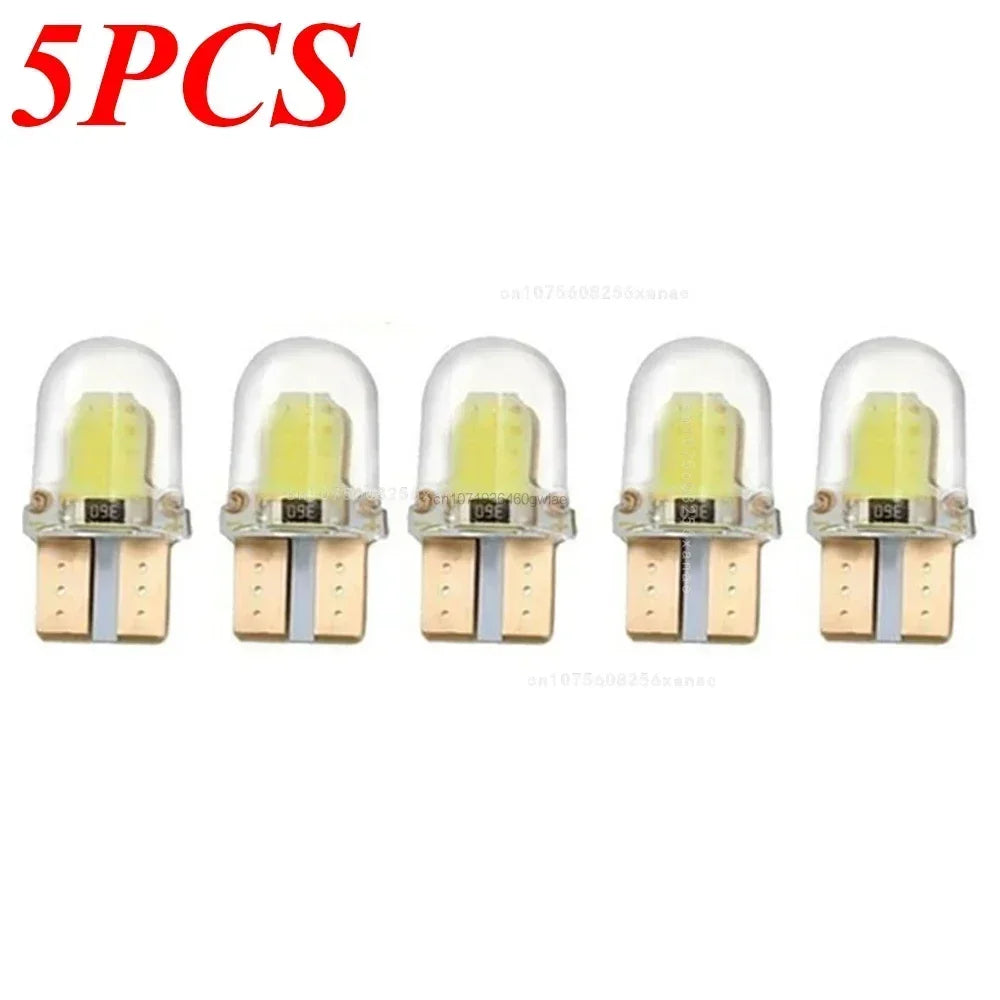 10pcs Car Interior Lamps T10 194 168 W5W COB 4 SMD LED CANBUS Silica Bright White Wedge Clearance License Light Bulbs Car Amagi