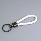 Trend Black Pink Color Braided Rope Car Keychain Fresh Ice Cream Color Key Pendant Sheep Pattern High Ring Leather Rope Amagi