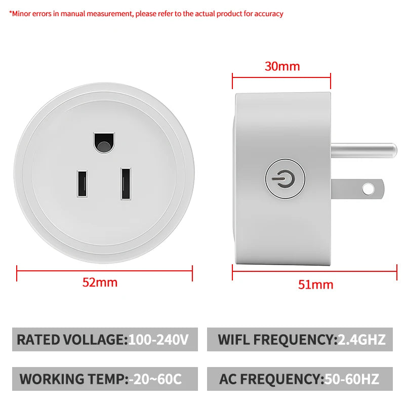 Zigbee Wi‑Fi Smart Plug US Outlet with Energy Monitoring, Works with Alexa/Google Home, Tuya App Control, Timer & Schedule