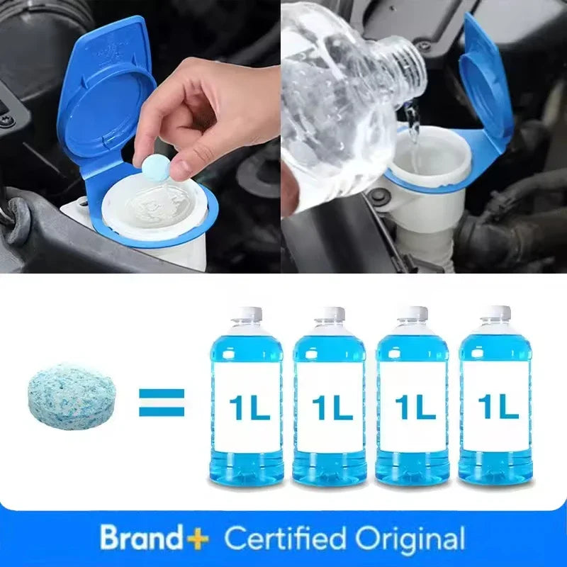 3/100Pcs Car Windshield Cleaner Car Effervescent Tablet Glass Water Solid Cleaner Windshield Spray Cleaner Car Wash Amagi