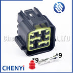9 Pin black Automotive waterproof connector Motorcycle COP Ignition coil Wire Harness Plug FW-C-9F-B FW-C-9M-B With pins