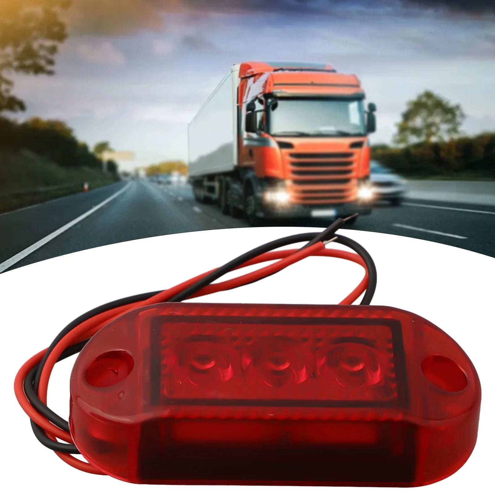 1PC LED Clearance Light Side Marker Truck Trailer Lorry Lamp Red White 12V 24V Oval Front Rear Clearance Indicator Lamp Car Part