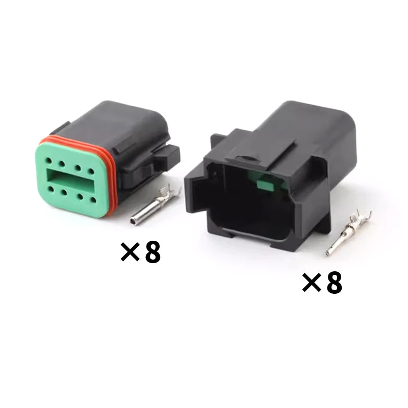 DT06-2S/DT04-2P Deutsch black connector Automotive waterproof wiring harness plug 12PB connector rubber shell with terminal
