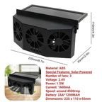 Car Exhaust Fan USB Rechargeable/solar Air Circulation Cooling Heat Dissipation High Wind Power 2/3 Head Ventilation Fan Amagi