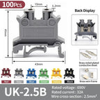 Premium Brass UK Screw Clamp Connector for Wiring, DIN Rail - Mounted,UK1.5N, 2.5B, 3N, 5N, 6N, 10N, 16N, 25N, 35N, 50N