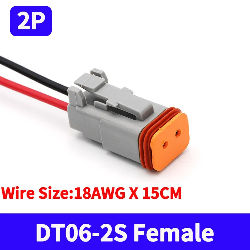 5/10/100 Sets 2 Pin Way Deutsch DT04-2P DT06-2S Waterproof Electrical Wire Connector 16-22 AWG DT Series Connector Male Female