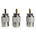 UHF Male Plug & N-Type Male Plug RF Connectors, Gold-Plated Brass Crimp Adapter for RG58 RG59 RG6U Coaxial Cable, Antenna Use