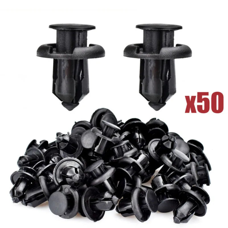 50 Pcs Car Bumper Retainer Clips Nylon Rivet Fastener Bumper Clip Retainer Screw Fender For Honda Door Trim Panel Retainer