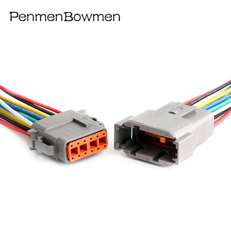 1 Set 2 3 4 6 8 12 Pin Deutsch DTM Car Electrical Cable Connectors Female Male DTM06 2 3 4 6 8 12S DTM04 Plug Wire Harness