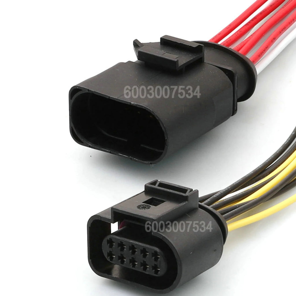 10 Pin 6X0973815 1J0973715 1.5mm Automotive Headlight Male Female Connector Car Door Lock Socket For VW Audi