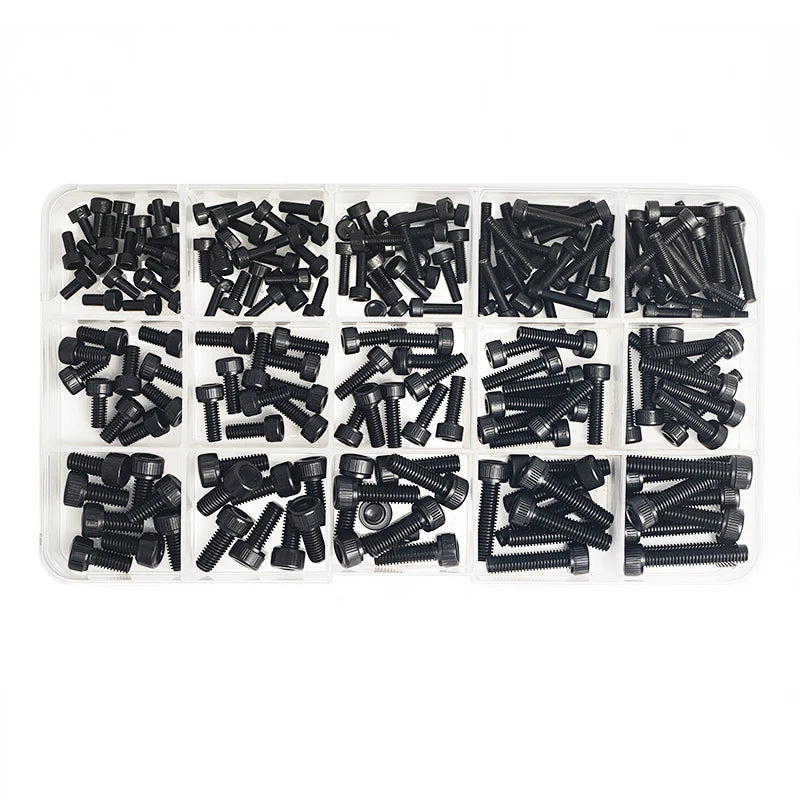 Grade 12.9 Carbon Steel Socket Head Cap Screws Kit, M3 M4 M5 M6 M8 Assortment, High Tensile Hex Bolts, Rust Resistant, Allen Key